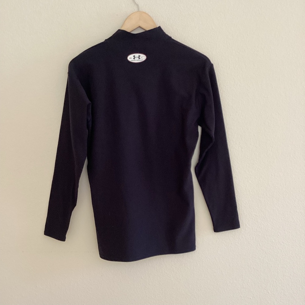 Ander Armour Black Mock Neck Ling Sleeve Top SZ L - Picture 3 of 3